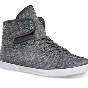 Vans Off The Walk Hadley HI Top Chevron Print Pewter Agate Gray Size:9.5